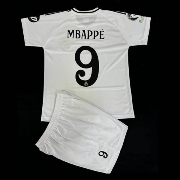 SF 24/25 New Season Real Madrid Home MBAPPE #9 Football Jersey Fans Football Kit Real Madrid New kylian Mbappe kit with Shorts/Kids and Youth Size